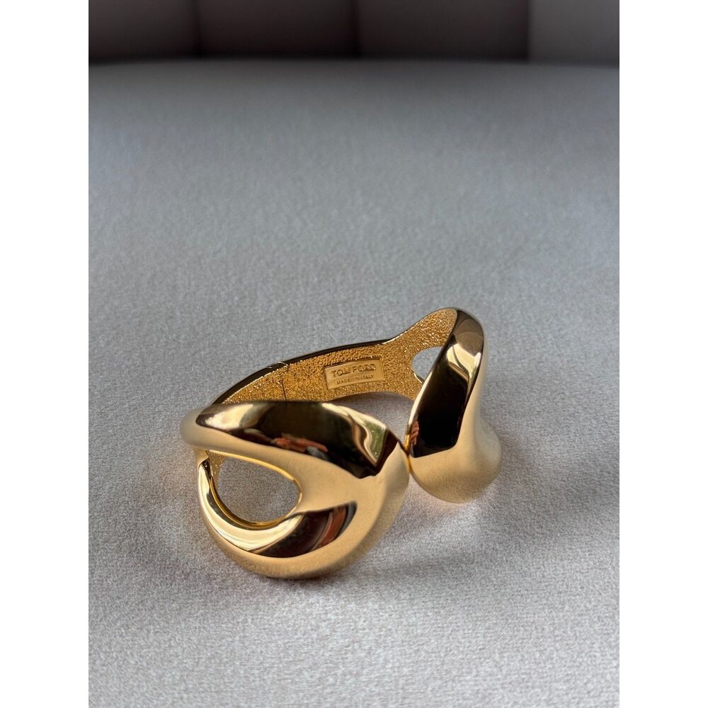 Tom Ford Arp Cuff Bracelet Brass Gold Color Size S/M Rare